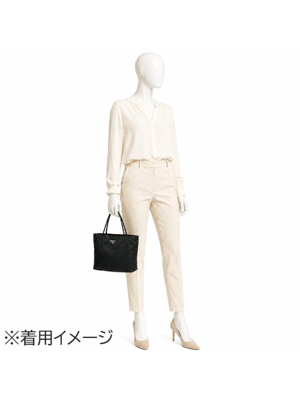 Prada Handbag Black Tessuto Triangle Logo Tote - Picture 12 of 12